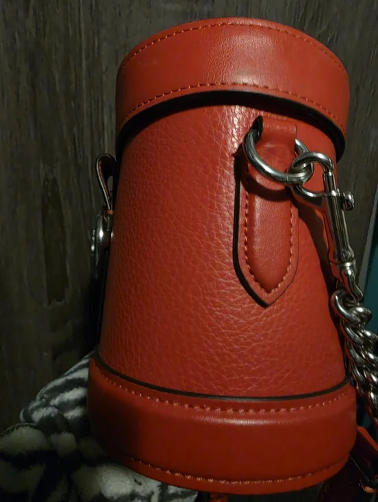 Coach Red Leather Top Handle Crossbody Satchel - Picture 7 of 13